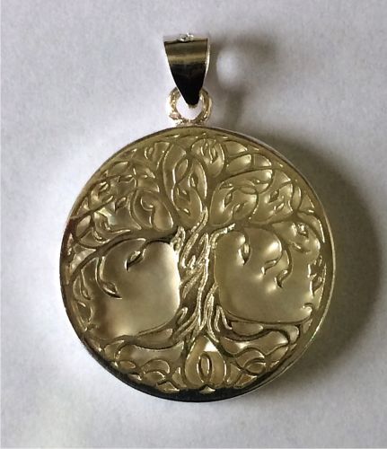 Tree of Life pendant, mother of pearl with silver