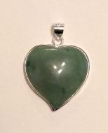 Jade and silver heart pendant