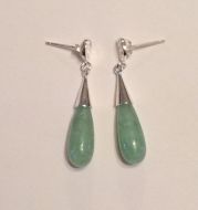 Jade and silver Teardrop earrings