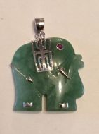 Jade and silver elephant pendant SOLD OUT