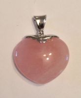 Rose quartz and silver rose pendant