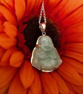 Natural Green Jade Happiness Buddha Pendant