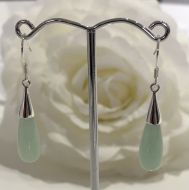 Jade Teardrop Earrings with 925 Sterling Silver Hook