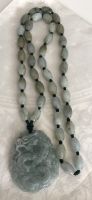 Large Jade Dragon Pendant with Jade Beads