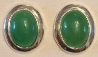 Jade and silver earrings