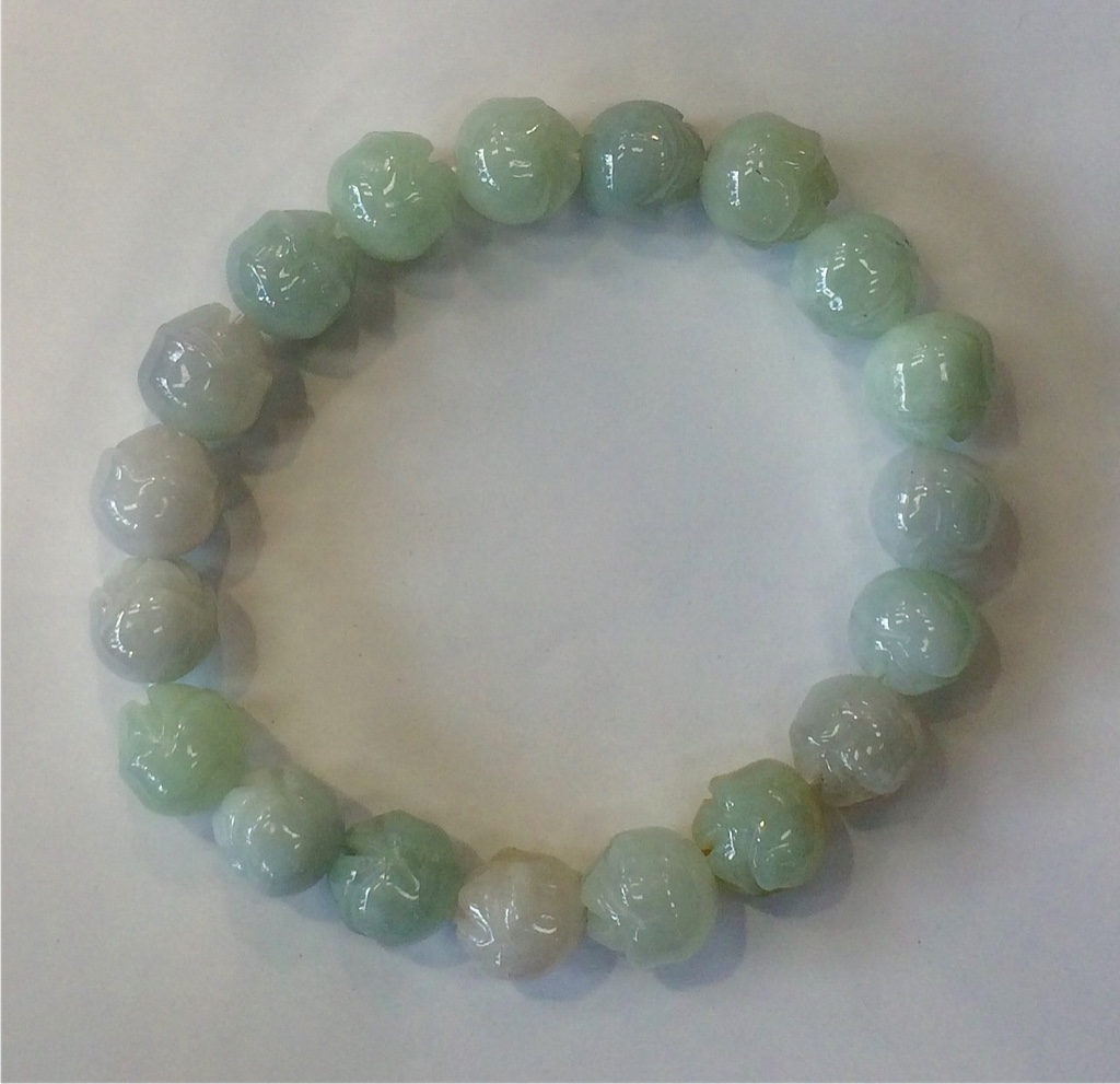 Adjustable Silk Knots Jadeite Jade 6 Large 13mm Money Circle Beaded Bracelet 